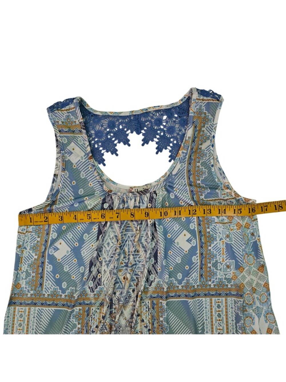 World Unity Blue/Multi Boho Wild Spirit Purity High Low Dress Women's Size Small - Picture 9 of 11